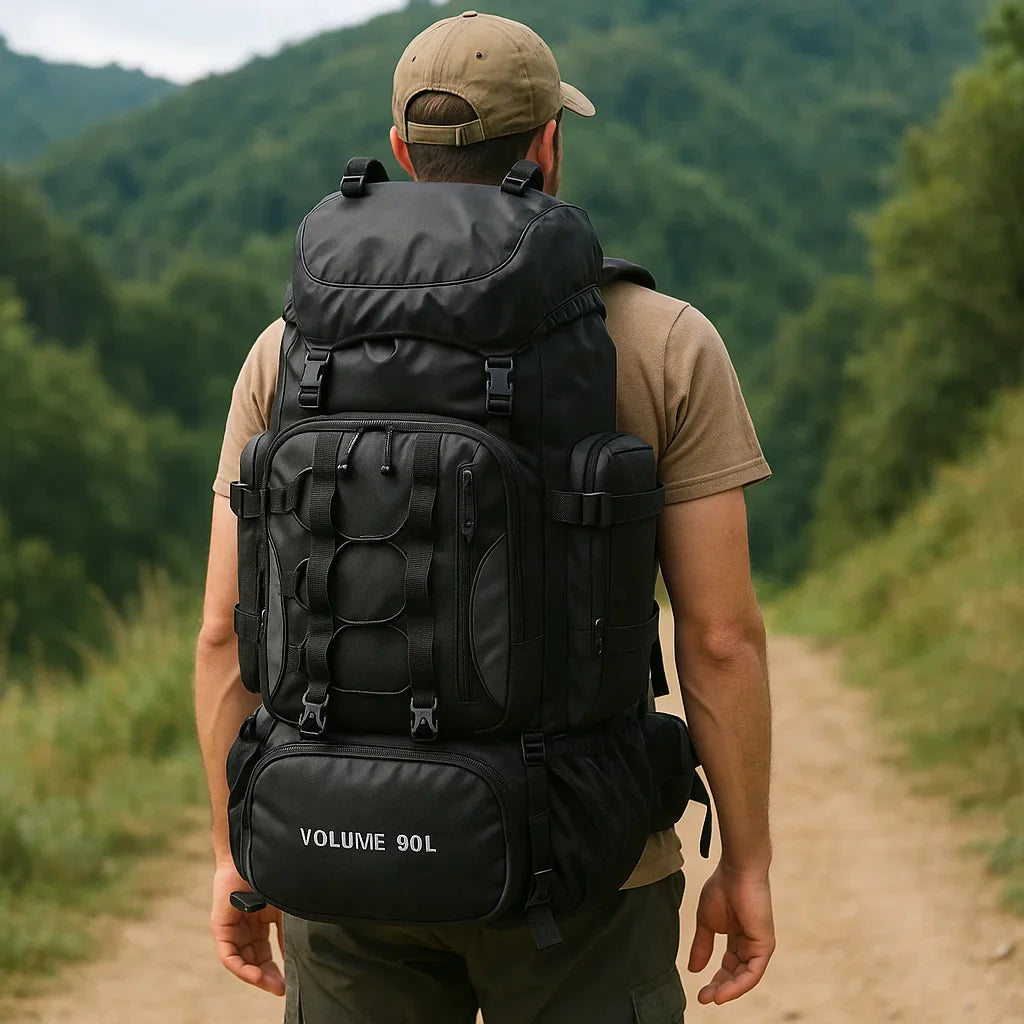 Skanto | 90L Vanntett Tursekk - Ultra-Lett Reisepakke for Utendørs Eventyr & Camping