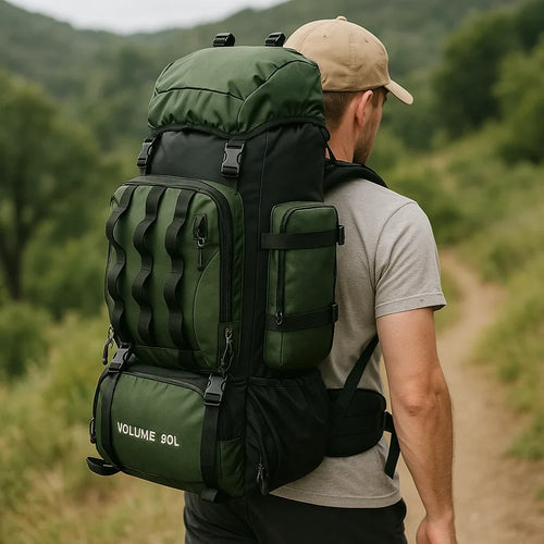 Skanto | 90L Vanntett Tursekk - Ultra-Lett Reisepakke for Utendørs Eventyr & Camping