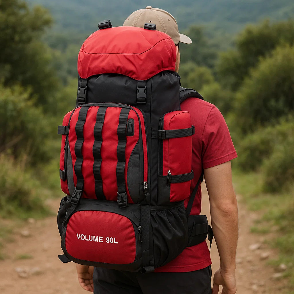Skanto | 90L Vanntett Tursekk - Ultra-Lett Reisepakke for Utendørs Eventyr & Camping