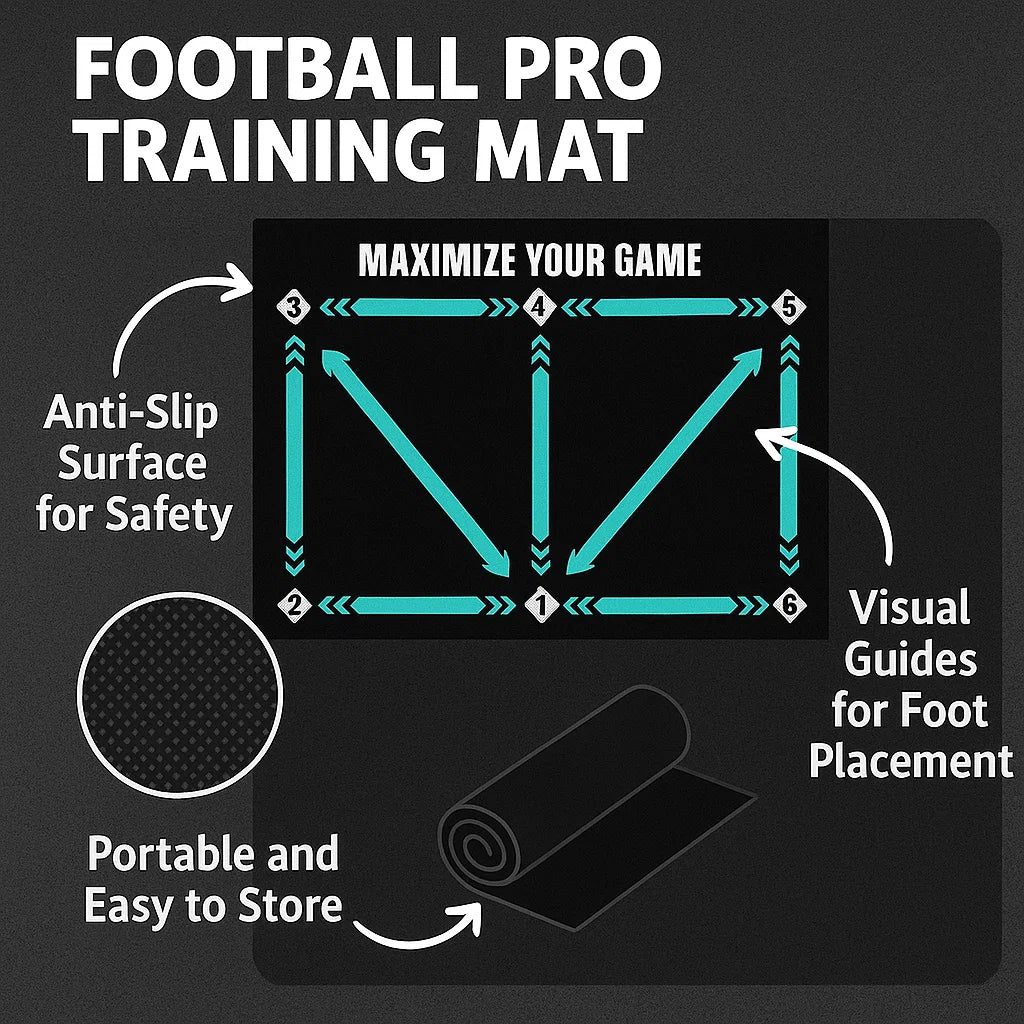 Skanto | Fotball Pro Treningsmatte | Anti-Sklipp, 2x2m Plass for Ferdighetsforbedring og Hjemmetrening