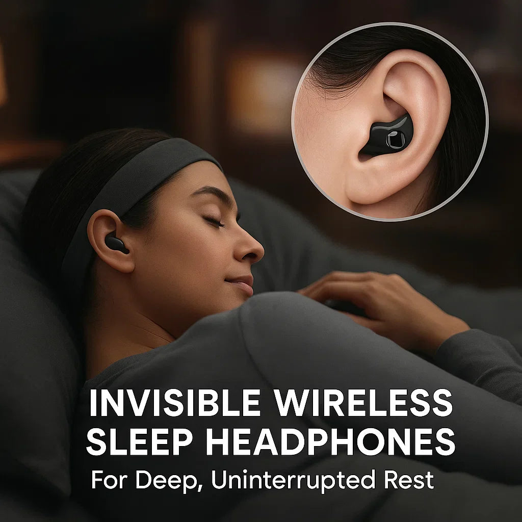 Skanto | Usynlige trådløse søvnhodetelefoner | IPX5 vanntett, Bluetooth 5.3 for komfortabel søvn og avslapning