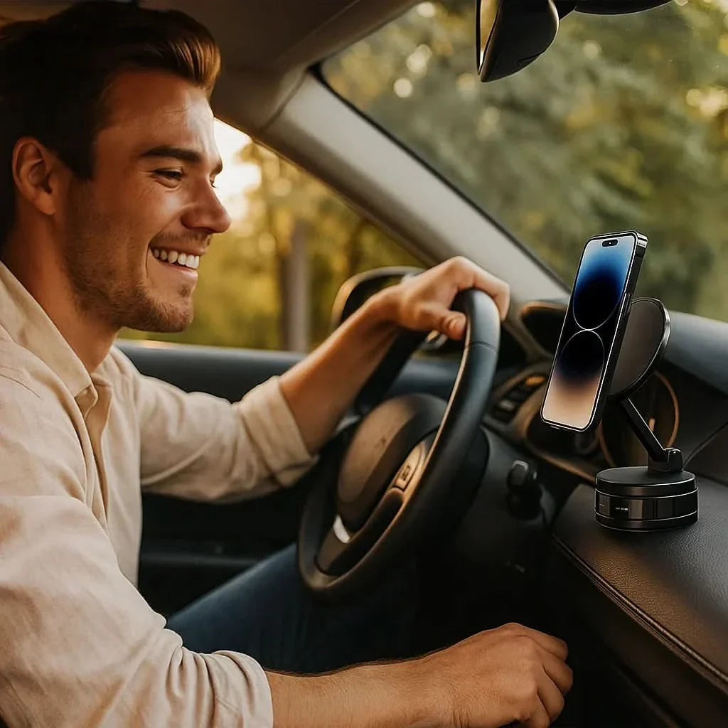 Skanto | Magnetisk 360° Telefonholder med Sugekopps Vakuumlås
