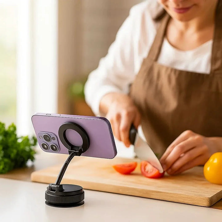Skanto | Magnetisk 360° Telefonholder med Sugekopps Vakuumlås