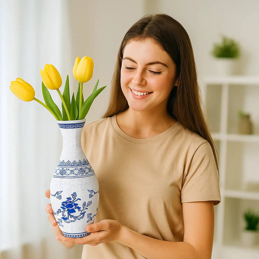 Skanto | Noble 3D Puzzle Vase - Brukbar for ekte blomster