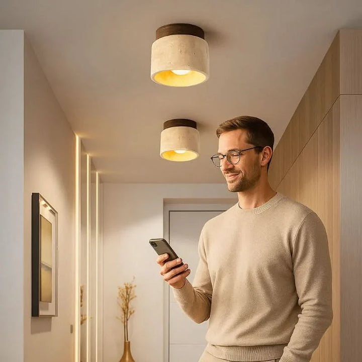 Skanto | Minimalistisk LED taklampe laget av tre for en varm stemning