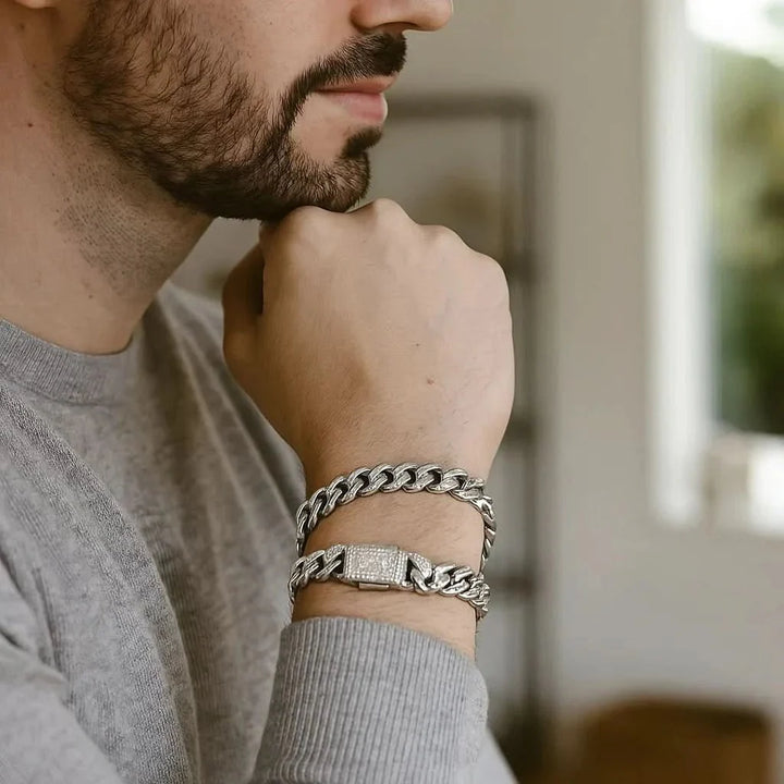 Skanto | 18K gullbelagt sterling sølv cubansk armbånd