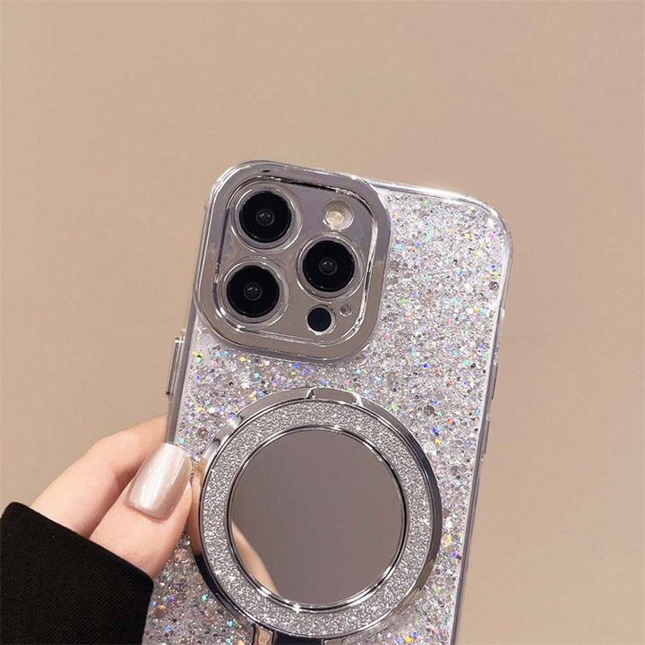 Skanto | Sølv Glitter Speil MagSafe