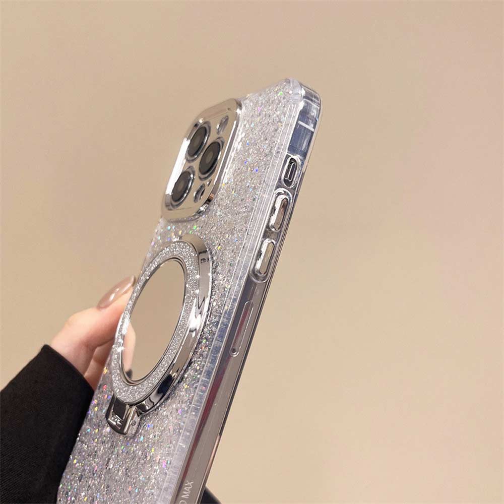 Skanto | Sølv Glitter Speil MagSafe