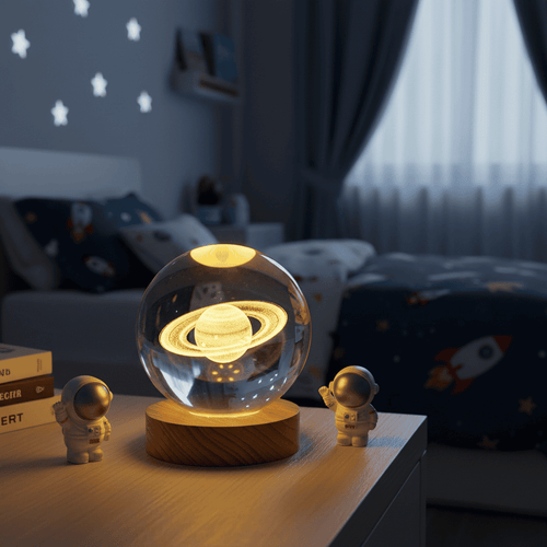 Skanto | AURASHINE – 3D LED Krystallampe for Drømmende Nattstemning