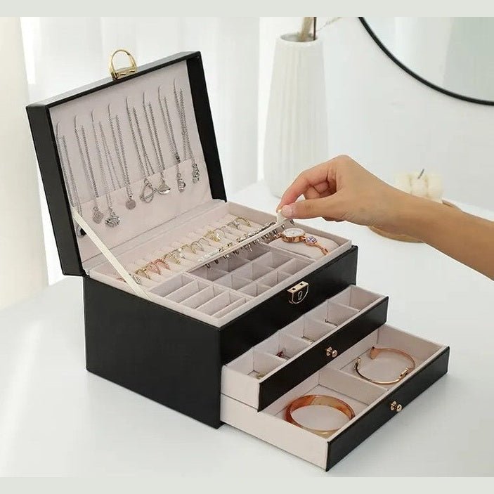 Skanto | AURELIA BOX – Multilags lær smykkorganisator for stilfull oppbevaring