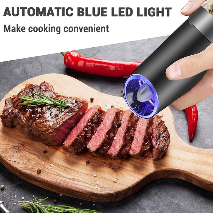 Automatisk krydderkvern med justerbar kvern og LED-lys | Skanto