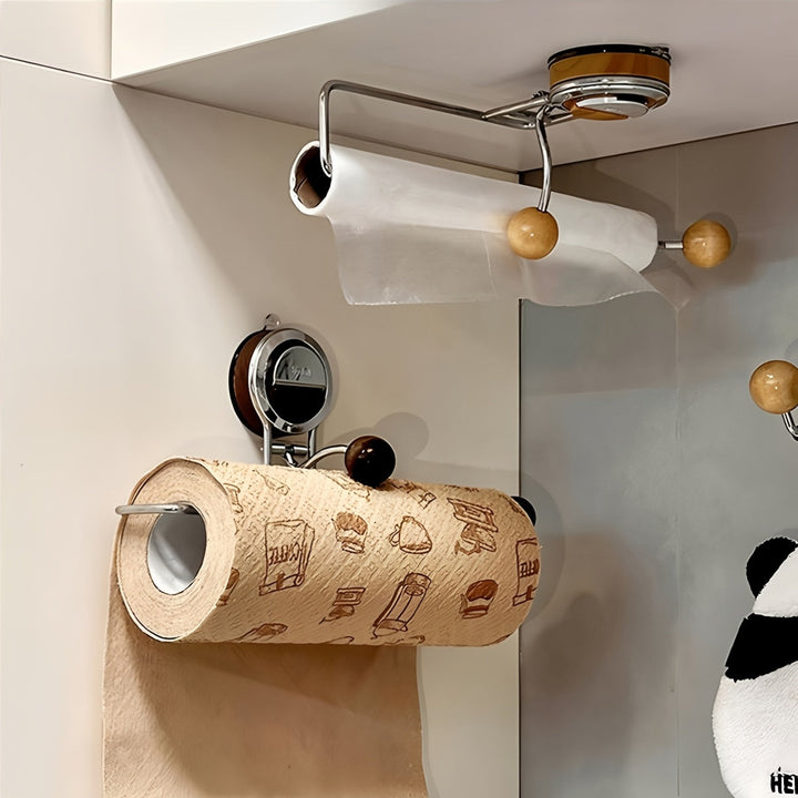 Skanto | KitchenGrip Rullholder Rustfritt Stål Kjøkkenpapirholder med Sugekop