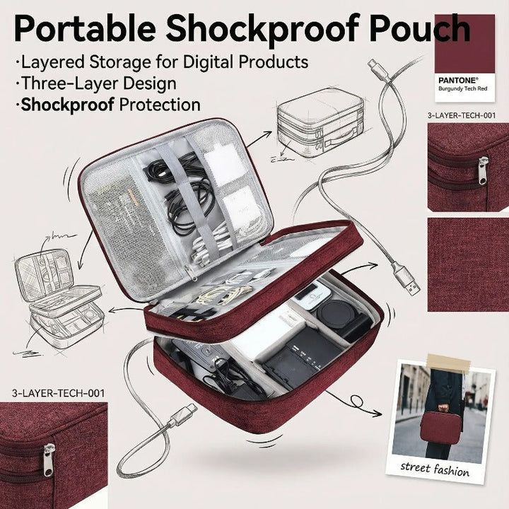 Triple Layer Tech Organizer Skanto