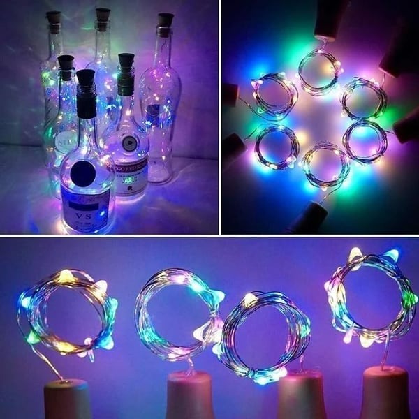Led Flaske Lys Kork Natt Lys DIY Dekor | Skanto
