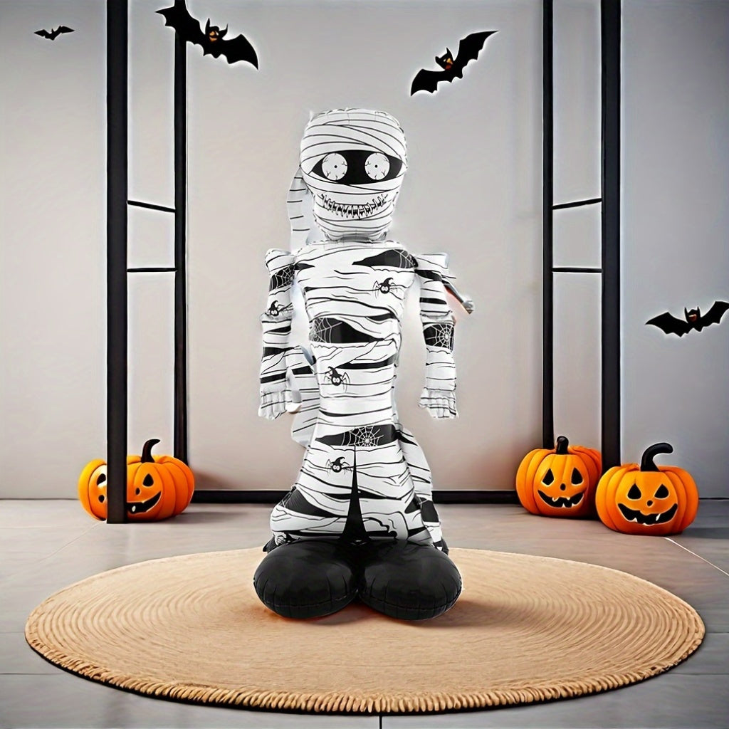 Skanto | Halloween Tegneserie Inflatable Mumie Dekorasjon | Spooky Frittstående Rekvisitt