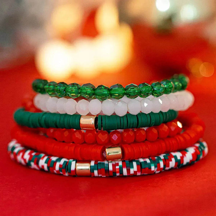 Skanto | Jule Polymer Leire Farge Armbåndsett Xmas gaveidé