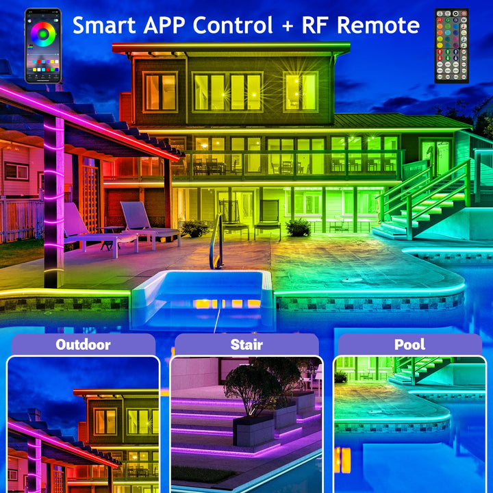 Skanto | Smart Regnbue LED Permanent Utebelysning