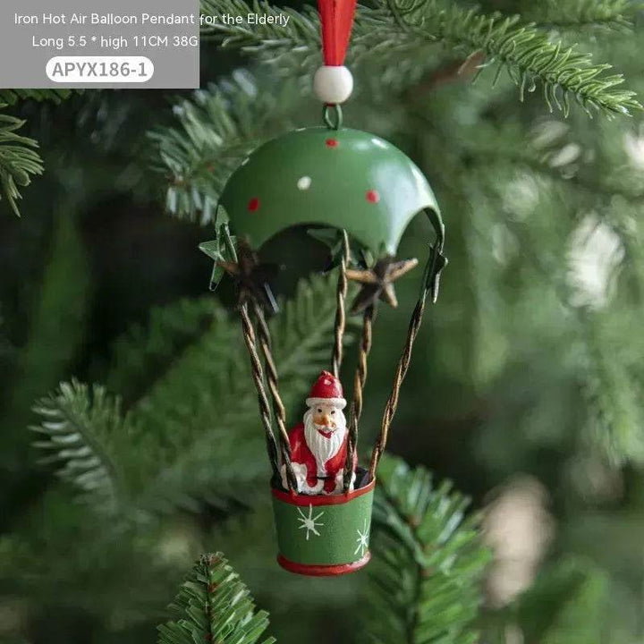 Skanto | Nordic Iron Christmas Hot Air Balloon Parachute Pendant Creative Decorations Tree Charms Hangings