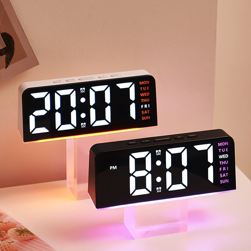 Moderne LED All Week Display Nattlampe Vekkerklokke | Skanto