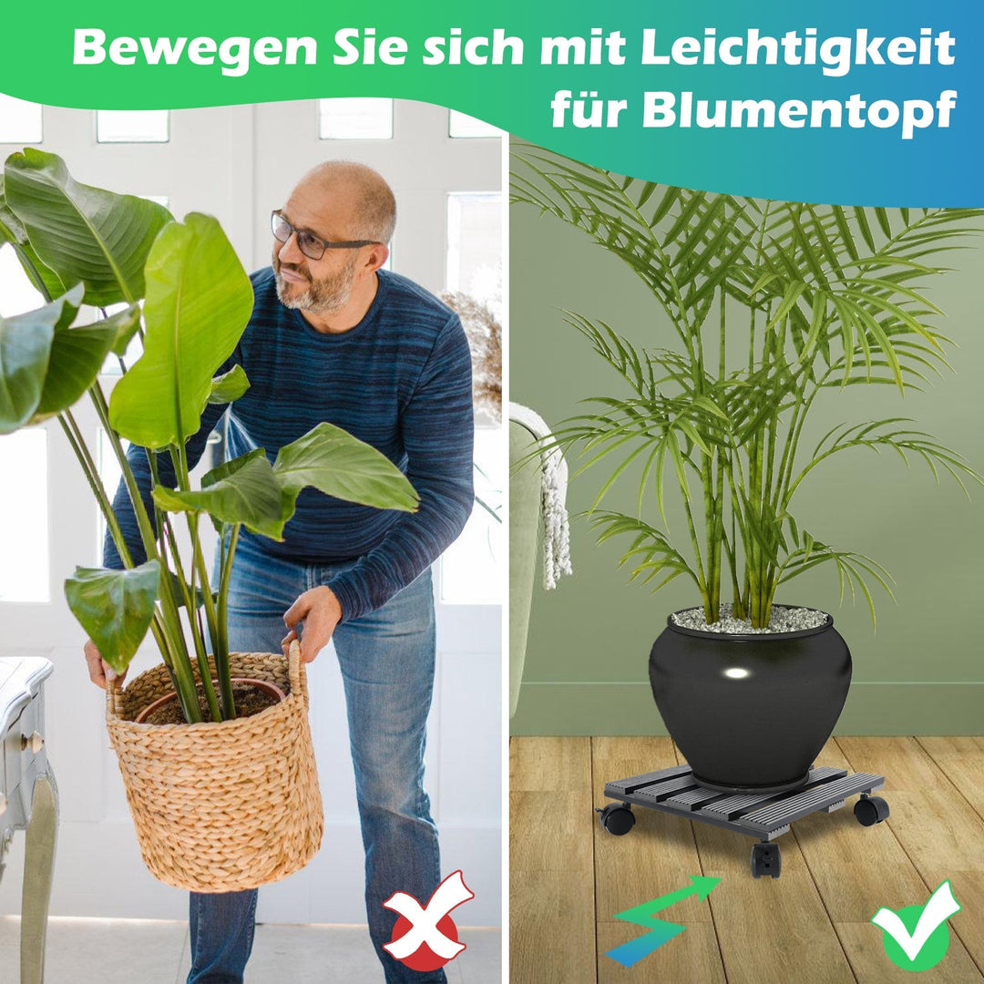 WPC Plantevogn Firkantet med Hjul Lastkapasitet 80 kg | Skanto