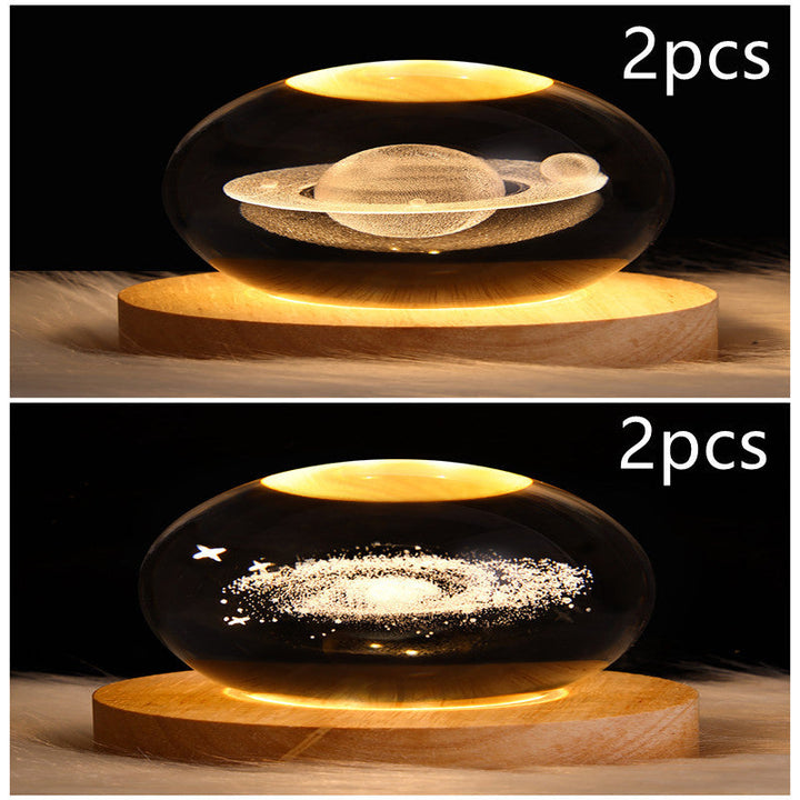 3D Galaxy Crystal Ball LED Nattlys | Skanto