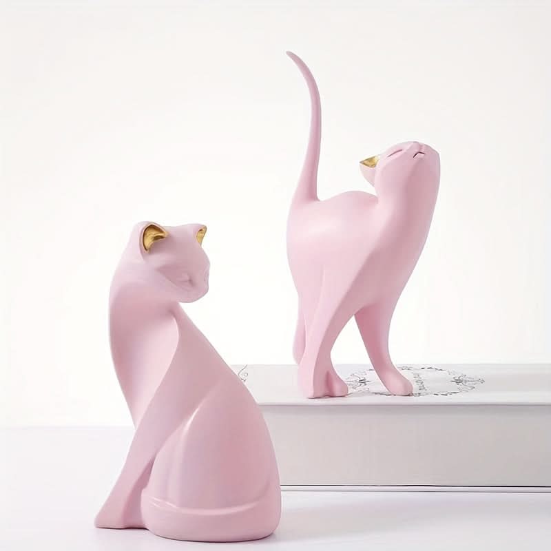 Skanto | Moderne Harpiks Katt Figur – Nordisk Stil Dekor
