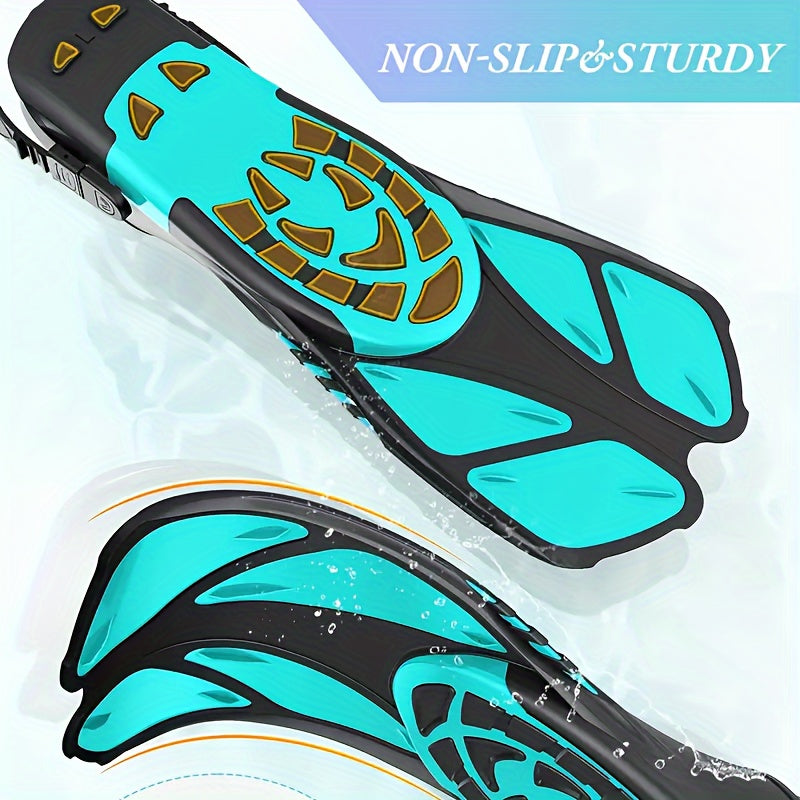 Skanto | Snorkel finner SeaVana Glide | Justerbare & Korte | Åpen Hæl | For Reise & Fritid | Unisex