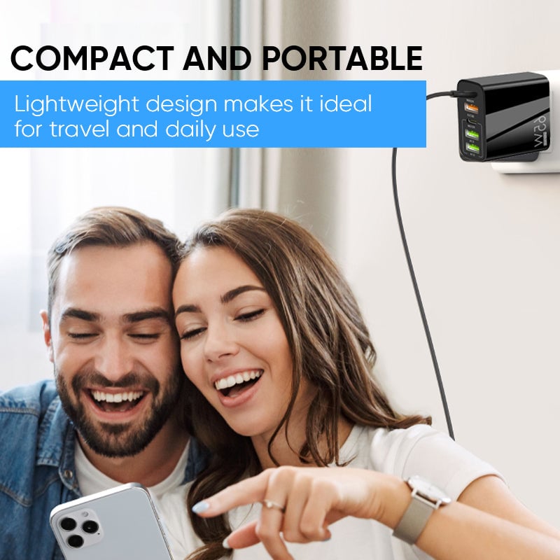 Multi-Port-Adapter 65W Hurtiglader - US-standard | Skanto