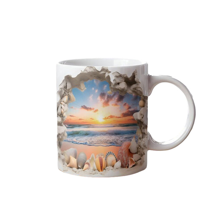 3D Ocean Beach Break Through Theme Kaffeekopp | Skanto