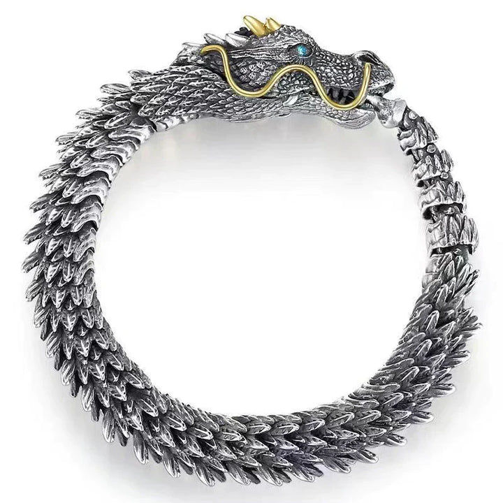 Skanto | Sølv Håndlaget Drage Kjede Armbånd