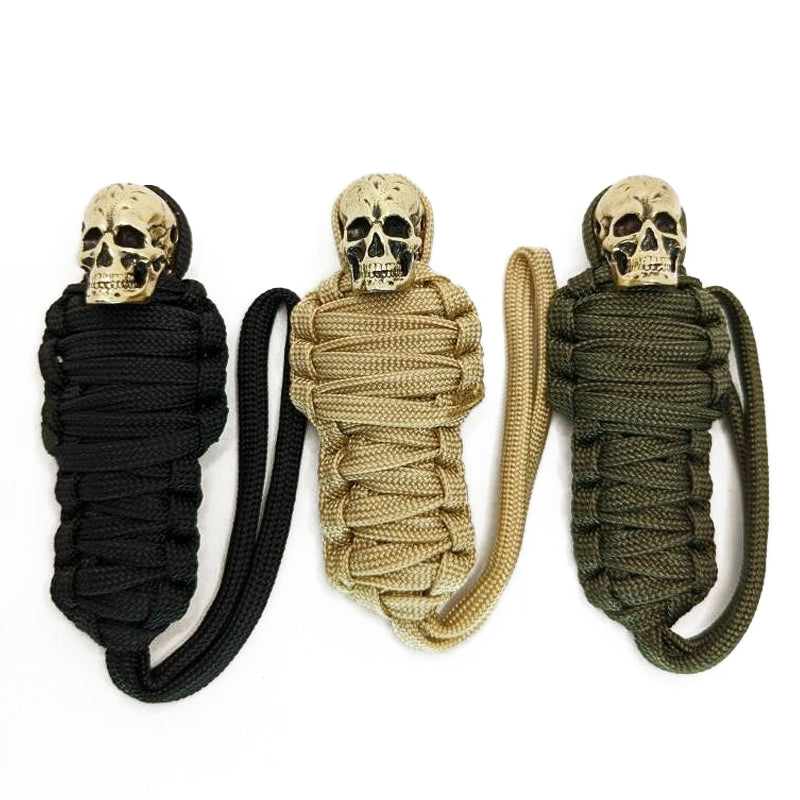 Skanto | Paracord nøkkelring mumie messing hodeskalle