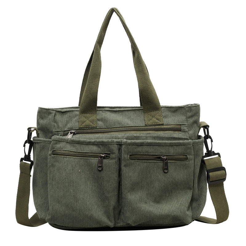 Ensfarget kordfløyels totebag | Skanto
