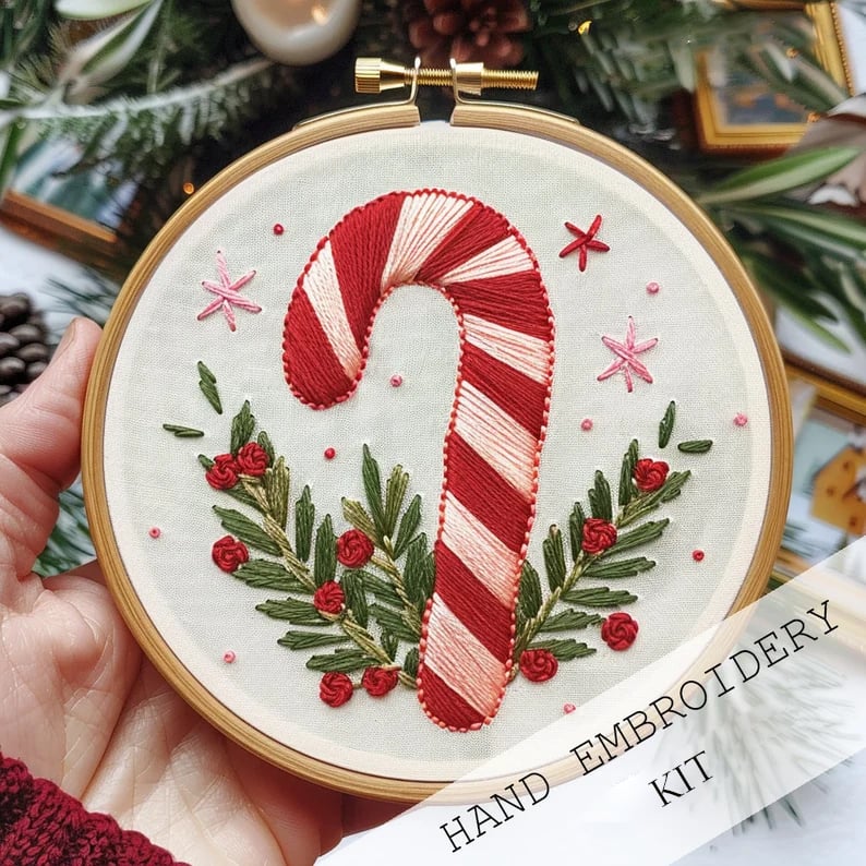 Skanto | Julebroderisett DIY | Komplett Kit for Hjemmelaget Dekor | 20 cm
