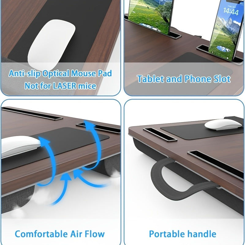 Ergonomisk Laptop Stativ med Håndleddsstøtte og Enhetsrom | Skanto