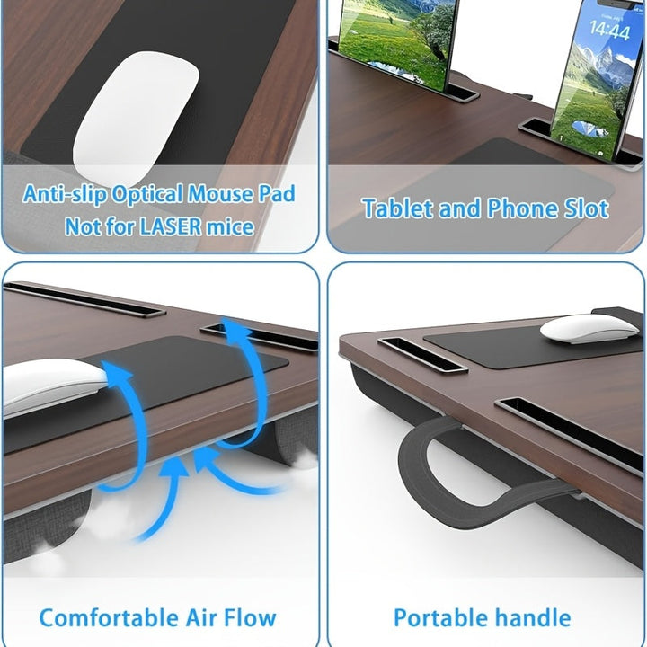 Ergonomisk Laptop Stativ med Håndleddsstøtte og Enhetsrom | Skanto