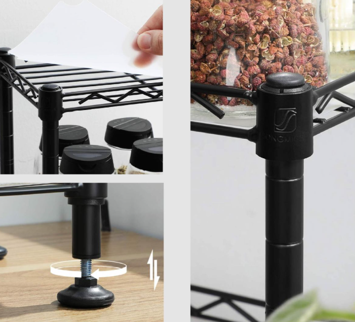 Robust 3-stöckiges Stahlregal mit feststellbaren Rollen, höhenverstellbar, Tragkraft 340 kg
