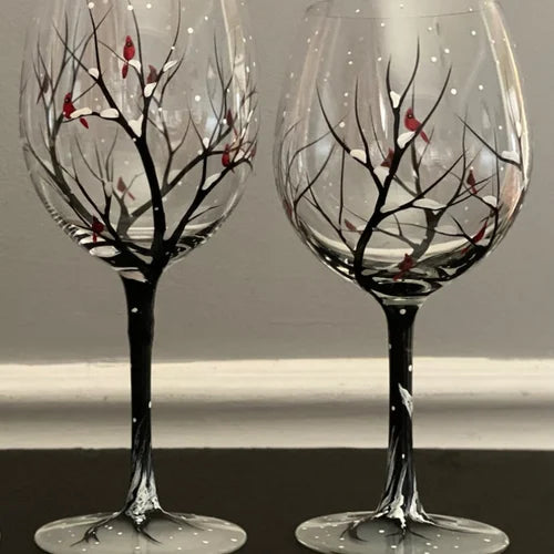 Skanto | Håndmalte Vinglass – Fire Sesonger Kunst & Eleganse