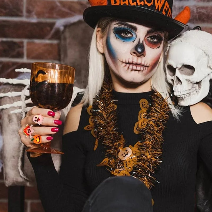 Skanto | LED Lyskilde Halloween Glødende Ring - Sett med 50stk