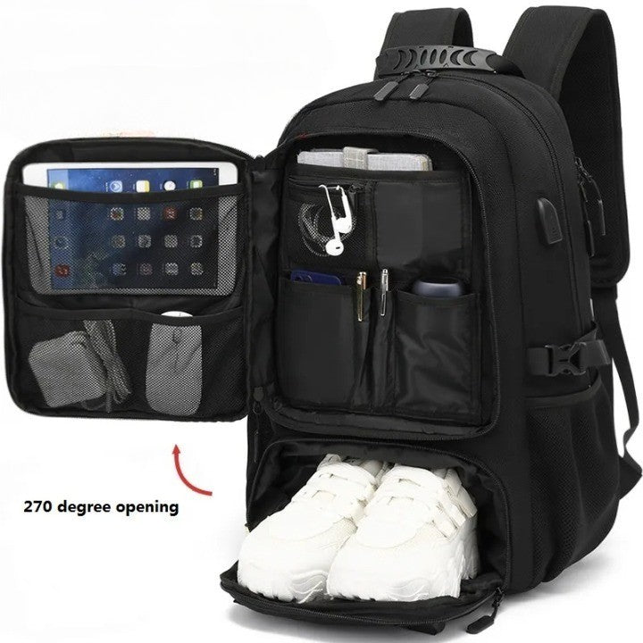 Skanto | Ryggsekk med USB-tilkobling og stor kapasitet (50-80L) - UrbanTrail