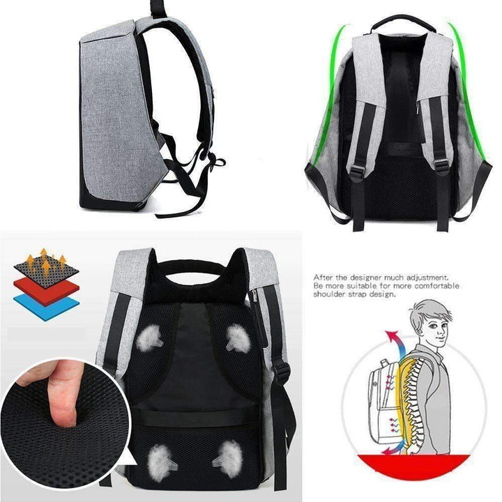 Skanto | Multifunksjonell Tyveribeskyttende USB Laderyggsekk - Holder Eiendelene Dine Sikrere!