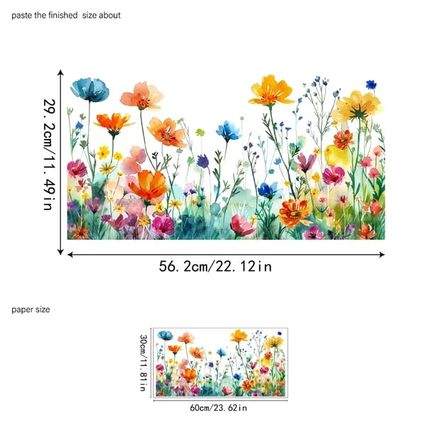 Skanto | 💐 Fargerik Blomsterbukett Vindu Klistremerke 🖼️ (Fjernbar uten å etterlate merker)