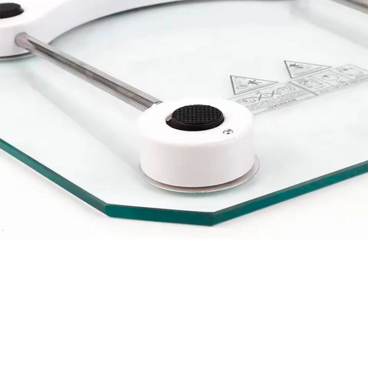 Personlig vekt (180 kg) med gjennomsiktig glassplattform | Skanto