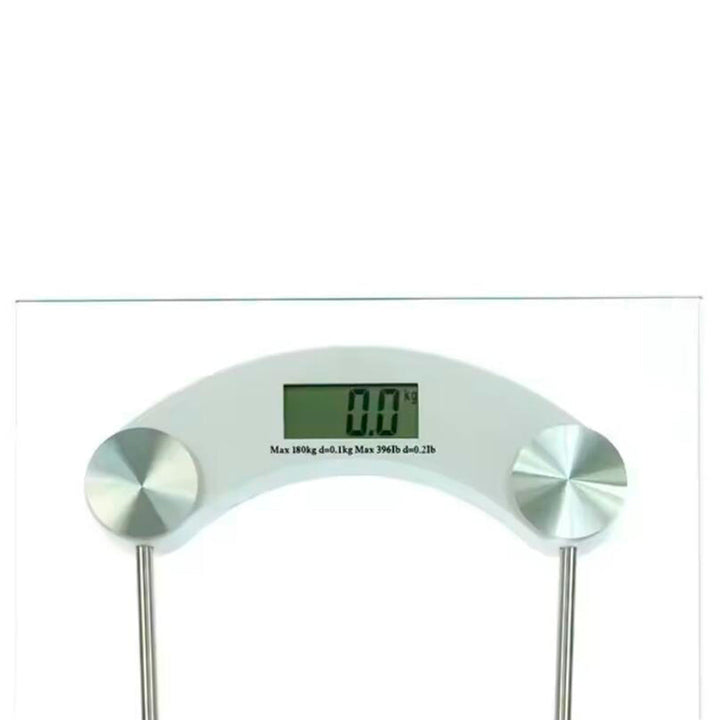 Personlig vekt (180 kg) med gjennomsiktig glassplattform | Skanto