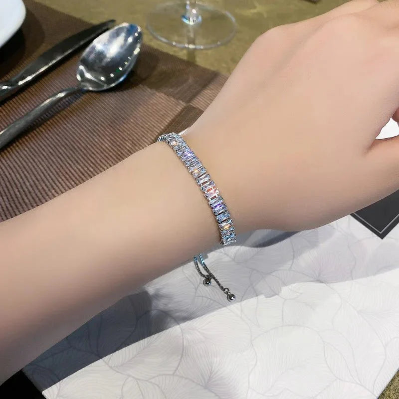 Skanto | Baguette Krystall Justerbare Tennisarmbånd
