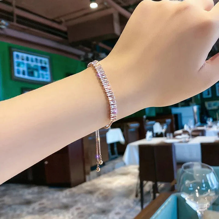 Skanto | Baguette Krystall Justerbare Tennisarmbånd
