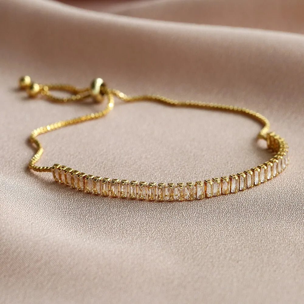 Skanto | Baguette Krystall Justerbare Tennisarmbånd
