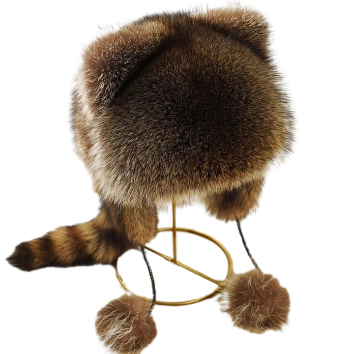 Skanto | Søt Faux pels Raccoon Haleforelder-Barn Pluss Hatt