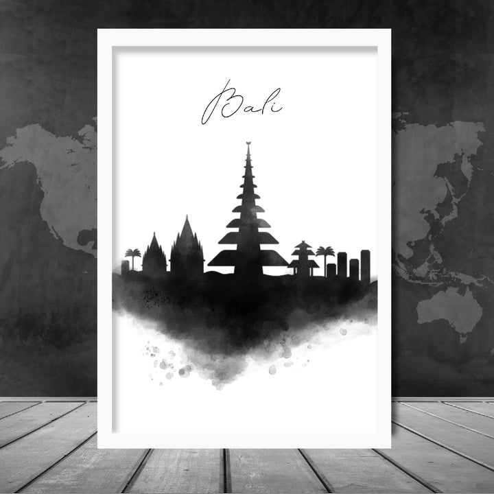 Balis akvarell skyline bybildetrykk