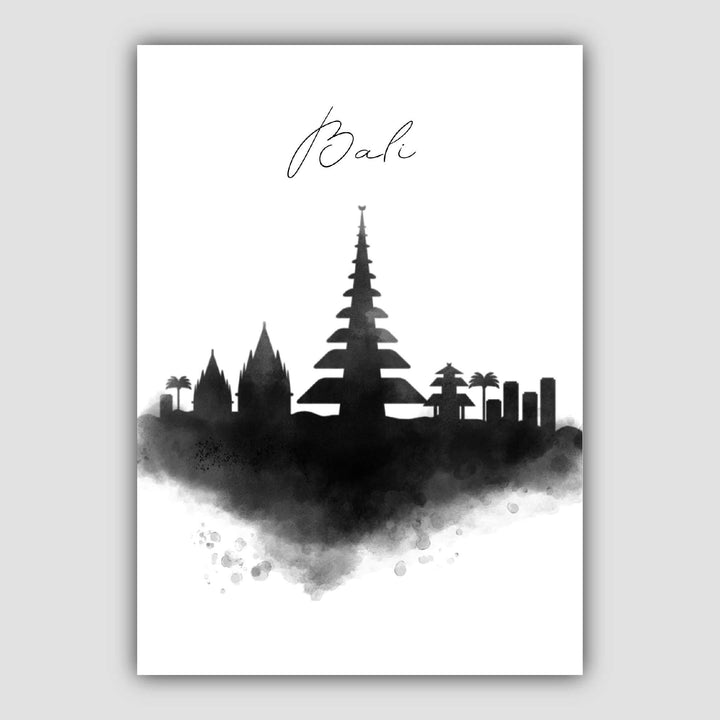 Balis akvarell skyline bybildetrykk