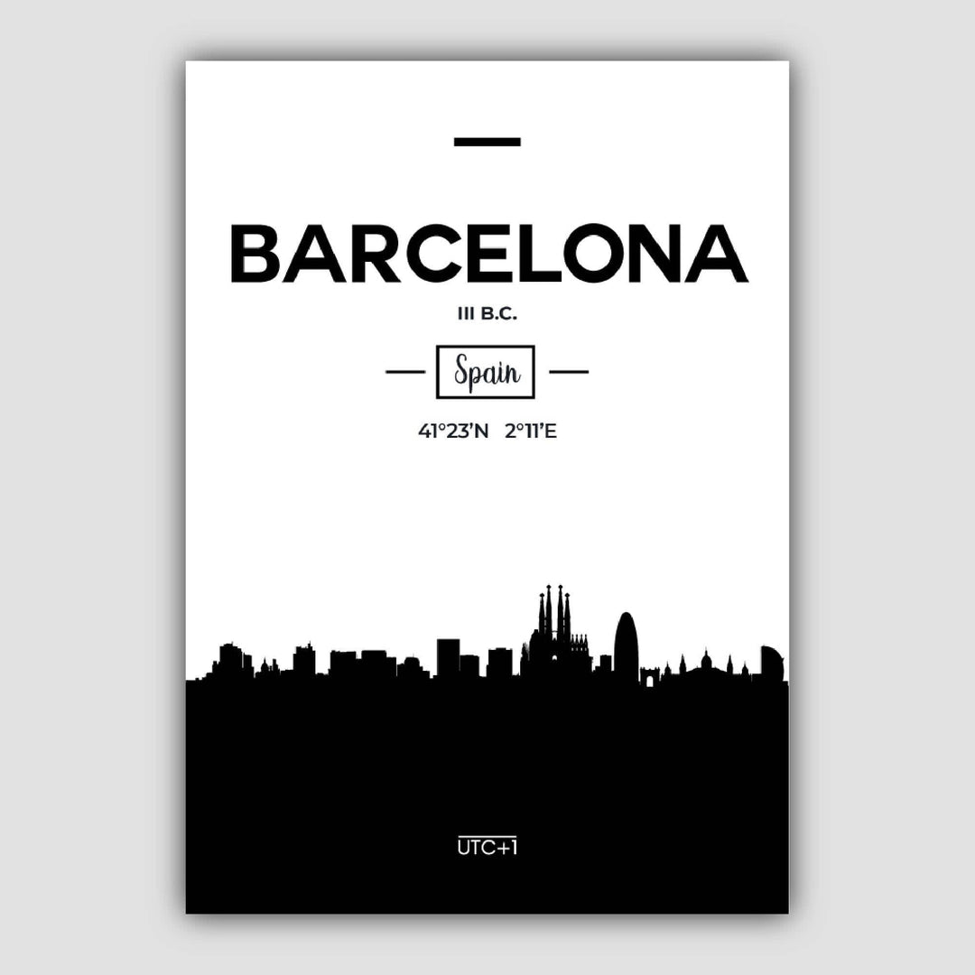 Barcelona, Spania – Skyline – Byutsikt (utskriftsversjon)